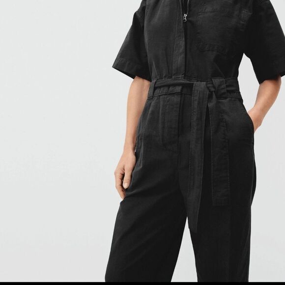 Everlane The Fatigue Women’s Short-Sleeve Jumpsuit Sz 6 Crop Utility Minimalist - Picture 3 of 9
